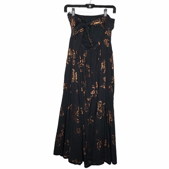 Free People Baja Babe Midi Dress Black Gold Small. Good condition. - Picture 10 of 10